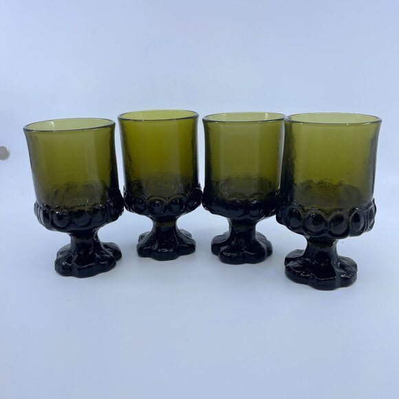 vintage tiffin franciscan madeira goblets avocado green 7oz - Picture 1 of 4